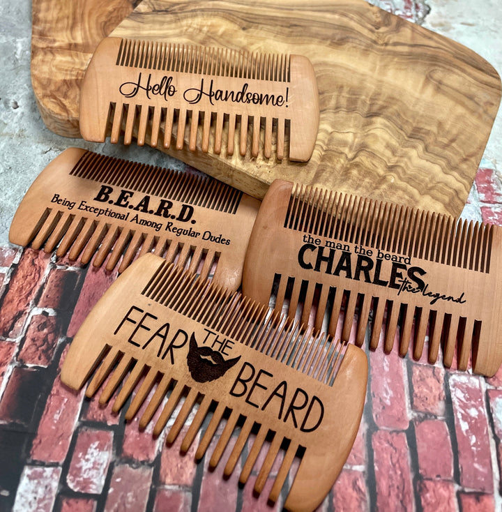 Wooden Beard Combs - Premium Combs & Brushes from Pat's Monograms - Just $11.95! Shop now at Pat's Monograms