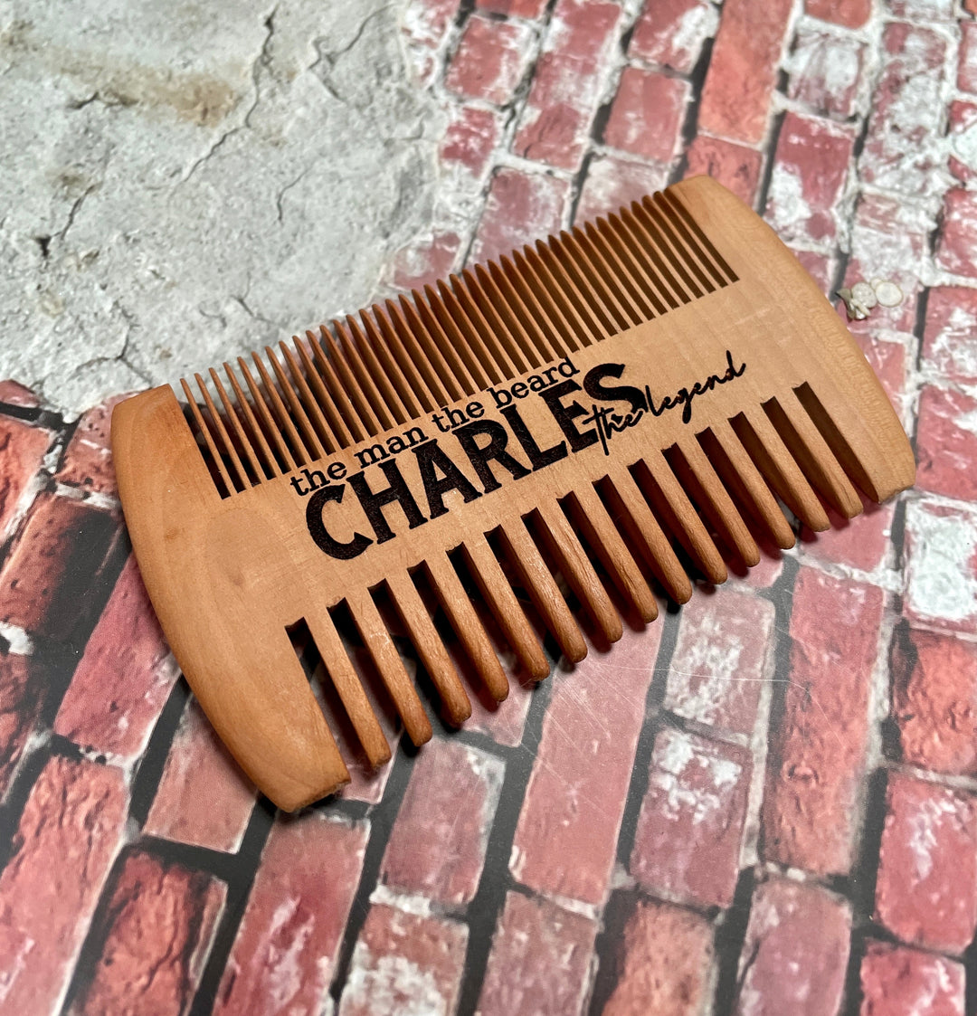 Wooden Beard Combs - Premium Combs & Brushes from Pat's Monograms - Just $11.95! Shop now at Pat's Monograms