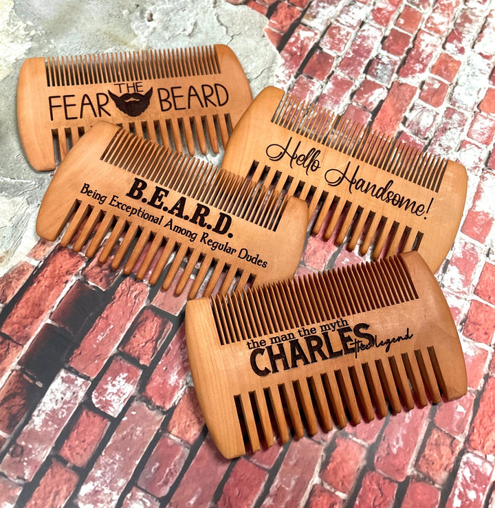 Wooden Beard Combs - Premium Combs & Brushes from Pat's Monograms - Just $11.95! Shop now at Pat's Monograms