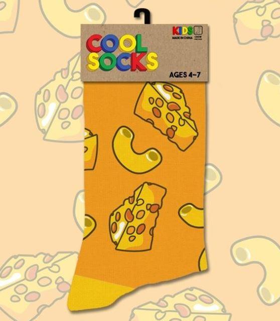 Mac N Cheezy - Kids Ages 4-7 - Premium Socks from Cool Socks - Just $6.00! Shop now at Pat's Monograms