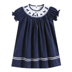 Dark Blue Corduroy Nativity Smocked Dress - Premium Baby & Toddler Dresses from Lil Cactus - Just $32.95! Shop now at Pat's Monograms