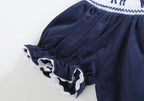 Dark Blue Corduroy Nativity Smocked Dress - Premium Baby & Toddler Dresses from Lil Cactus - Just $32.95! Shop now at Pat's Monograms