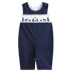 Dark Blue Corduroy Nativity Smocked Overalls - Premium Baby & Toddler Dresses from Lil Cactus - Just $32.95! Shop now at Pat's Monograms