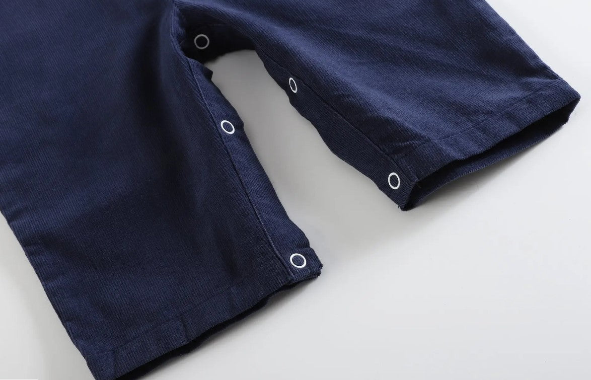 Dark Blue Corduroy Nativity Smocked Overalls - Premium Baby & Toddler Dresses from Lil Cactus - Just $32.95! Shop now at Pat's Monograms