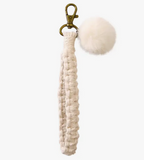 Macrame Flat Square Knot Wristlet Keychain with Pom Pom - Premium Accessories from Adorro - Just $9.0! Shop now at Pat's Monograms