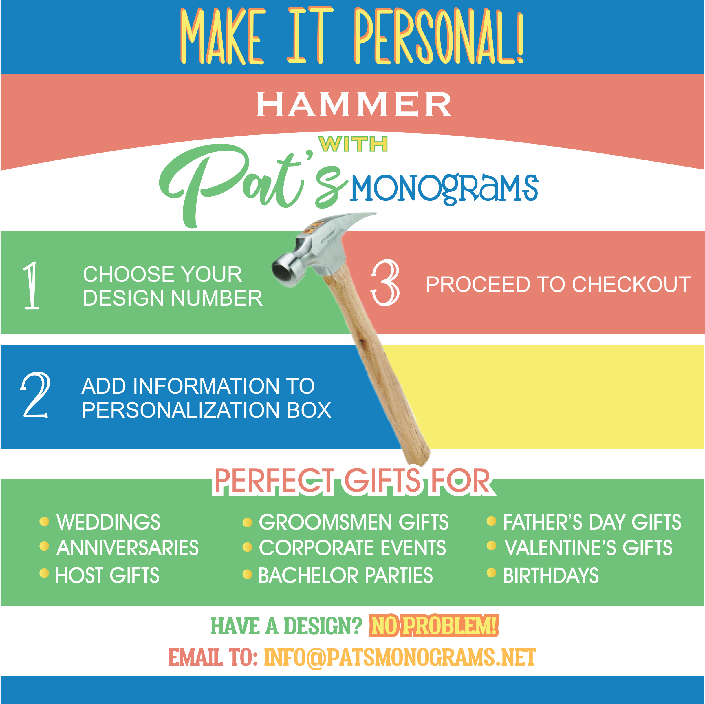 Engraved Hammers - Premium Hammers from Pat's Monograms - Just $24.95! Shop now at Pat's Monograms
