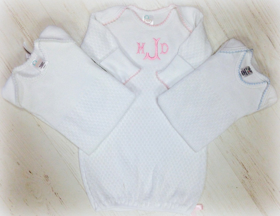 Paty Gown - White with trim - Premium Infant Wear from Paty INC. - Just $46.00! Shop now at Pat's Monograms