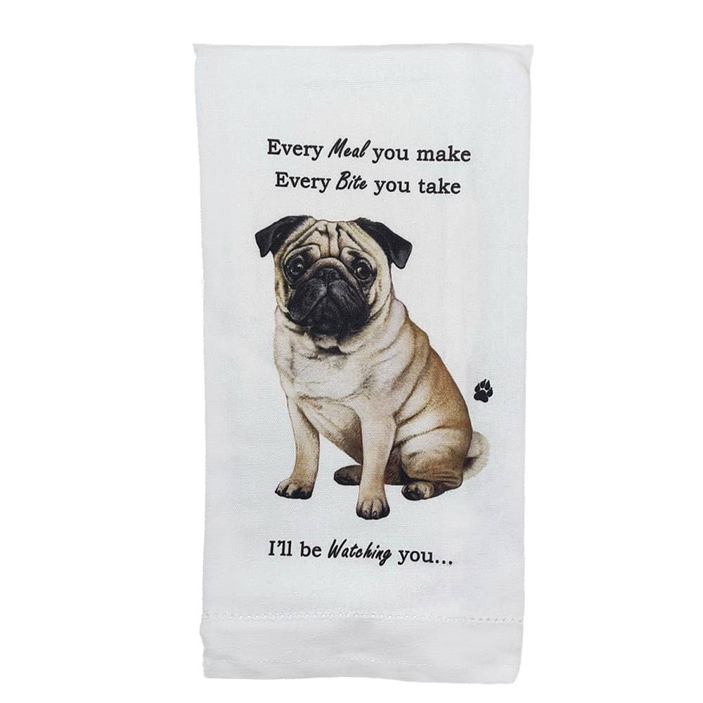 Pug Kitchen Towel - Premium Kitchen Towels from E&S Pets - Just $10.95! Shop now at Pat's Monograms