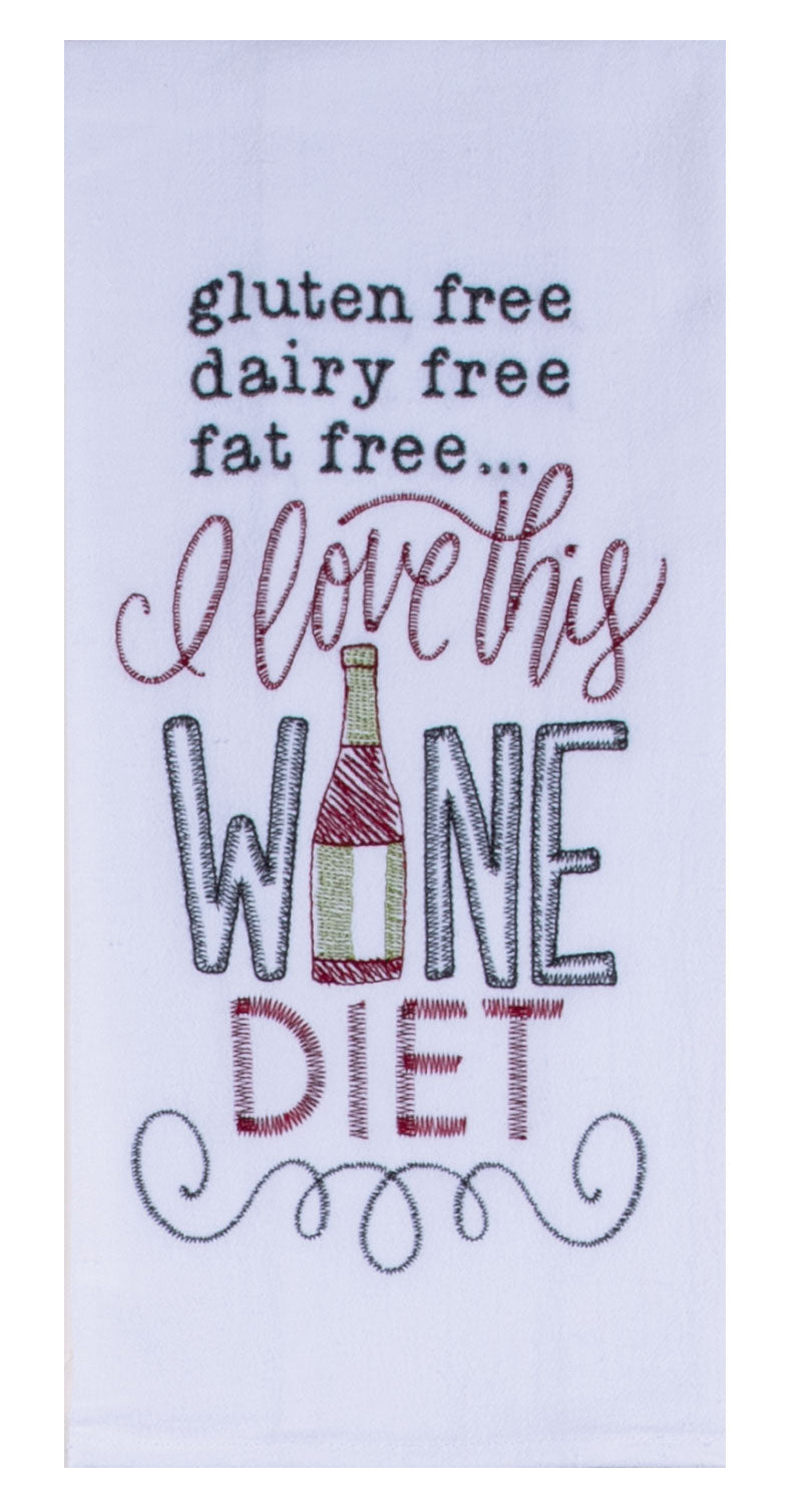 Wine Diet Flour Sack Towel - Premium Dish Towel from Kay Dee Designs - Just $8.95! Shop now at Pat's Monograms