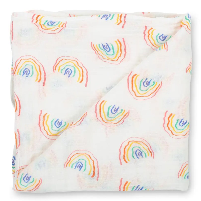 Somewhere Over the Rainbow Swaddle Blanket - Premium Baby Gift Sets from LollyBanks - Just $19.95! Shop now at Pat's Monograms