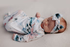 Watercolor Flower Knotted Baby Gown and Knot Cap - Premium Just for baby from Three Little Tots - Just $24.95! Shop now at Pat's Monograms
