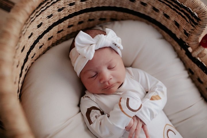Rainbow Knotted Baby Gown and Knot Cap - Premium Just for baby from Three Little Tots - Just $24.95! Shop now at Pat's Monograms
