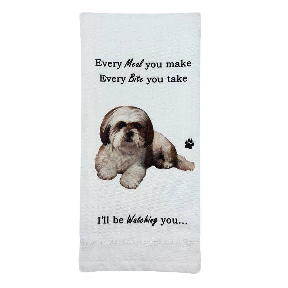Shih tzu Tan and White Kitchen Towel - Premium Kitchen Towels from E&S Pets - Just $10.95! Shop now at Pat's Monograms