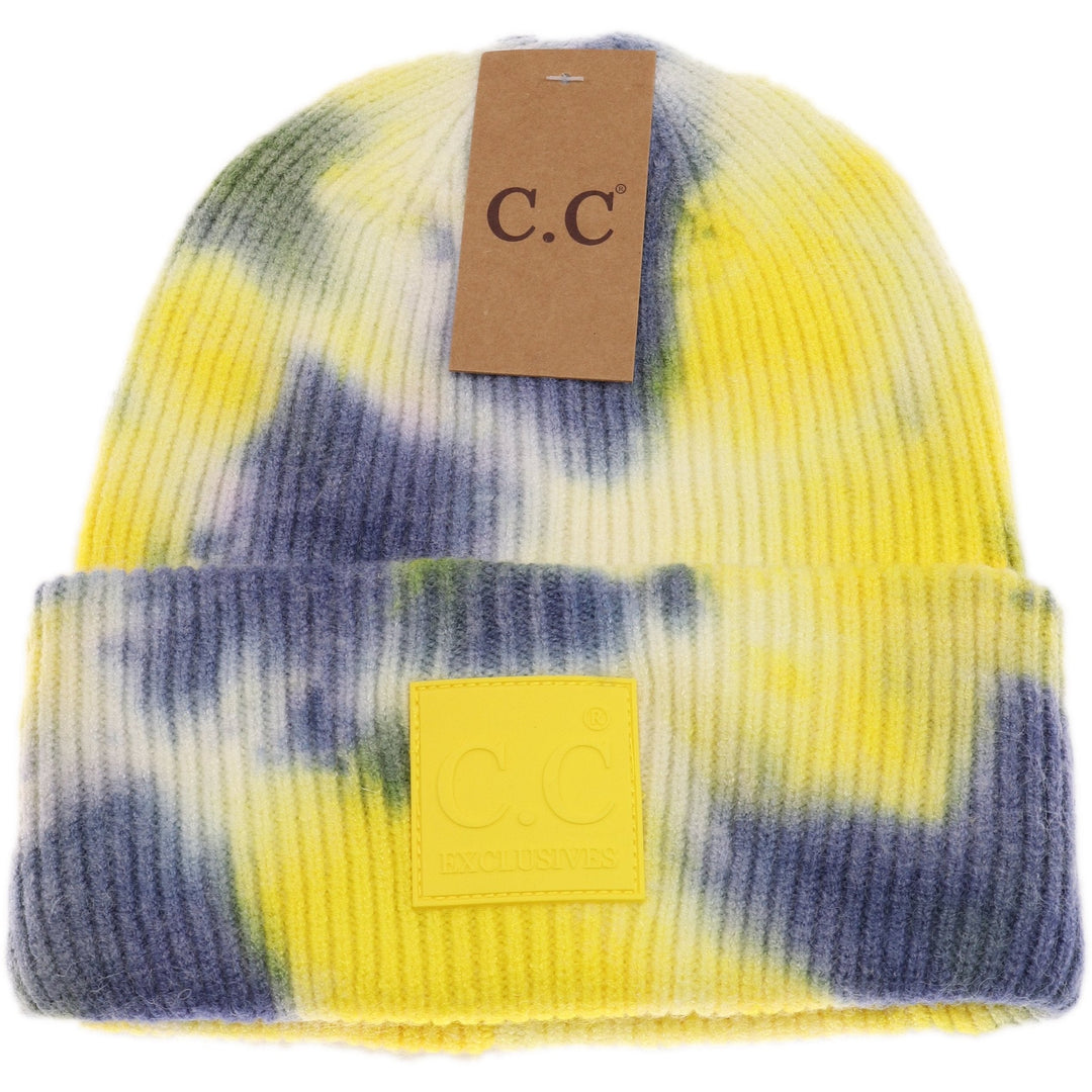 Tie Dye CC Beanie with Rubber Patch - Premium Accessories from CC Beanie - Just $21.00! Shop now at Pat's Monograms