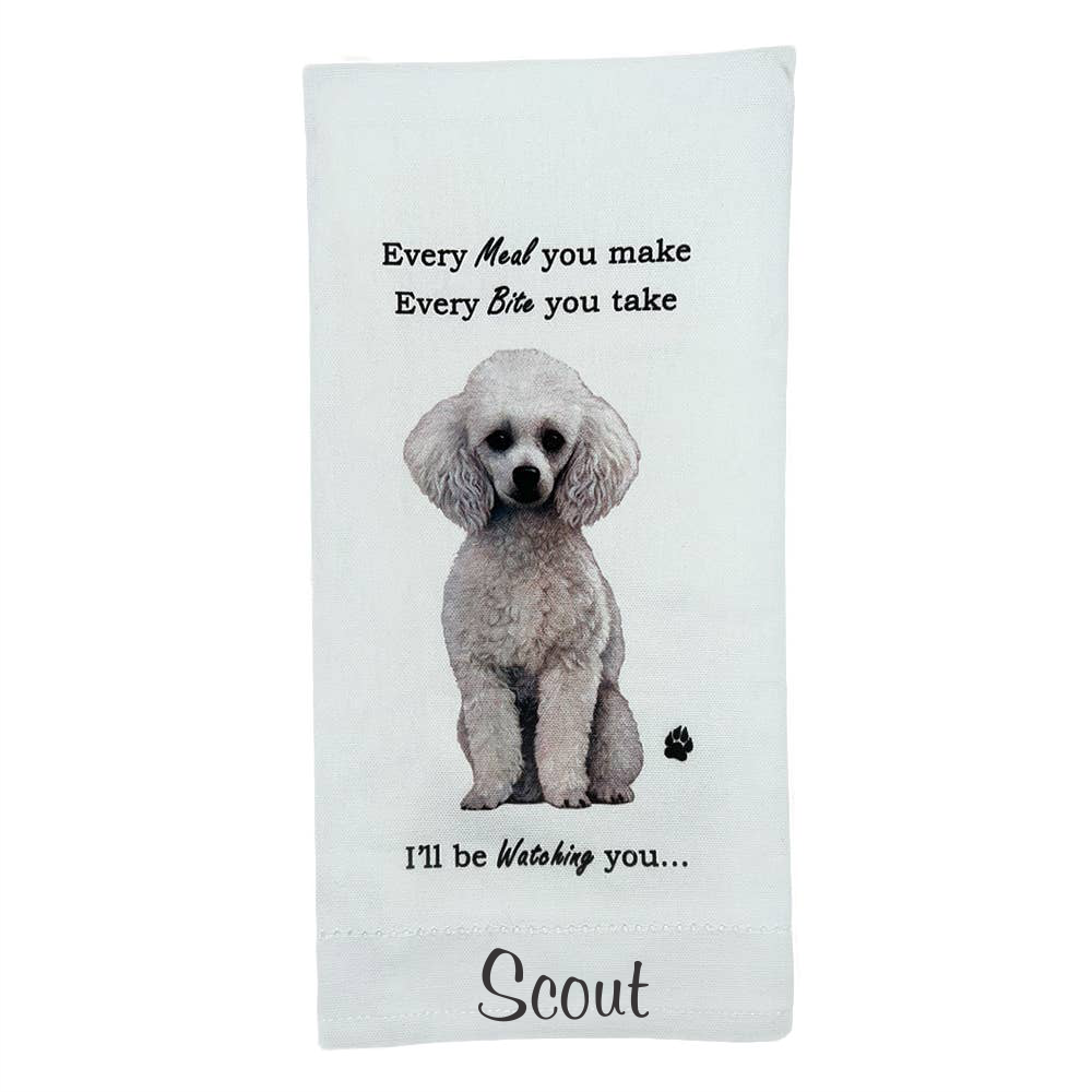 White Poodle Kitchen Towel - Premium Kitchen Towels from E&S Pets - Just $10.95! Shop now at Pat's Monograms
