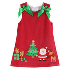 Red Corduroy Christmas Applique Bow Dress - Premium Baby & Toddler Dresses from Lil Cactus - Just $36.95! Shop now at Pat's Monograms