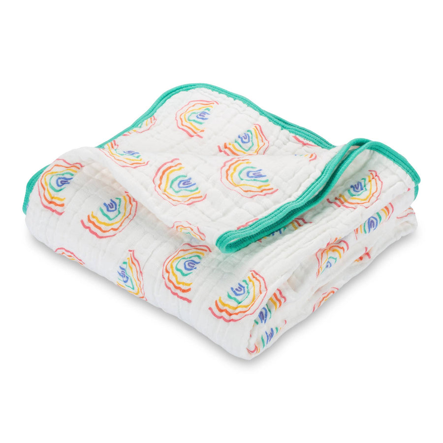 Somewhere Over The Rainbow Muslin Quilt - Premium Baby Gift Sets from LollyBanks - Just $39.95! Shop now at Pat's Monograms