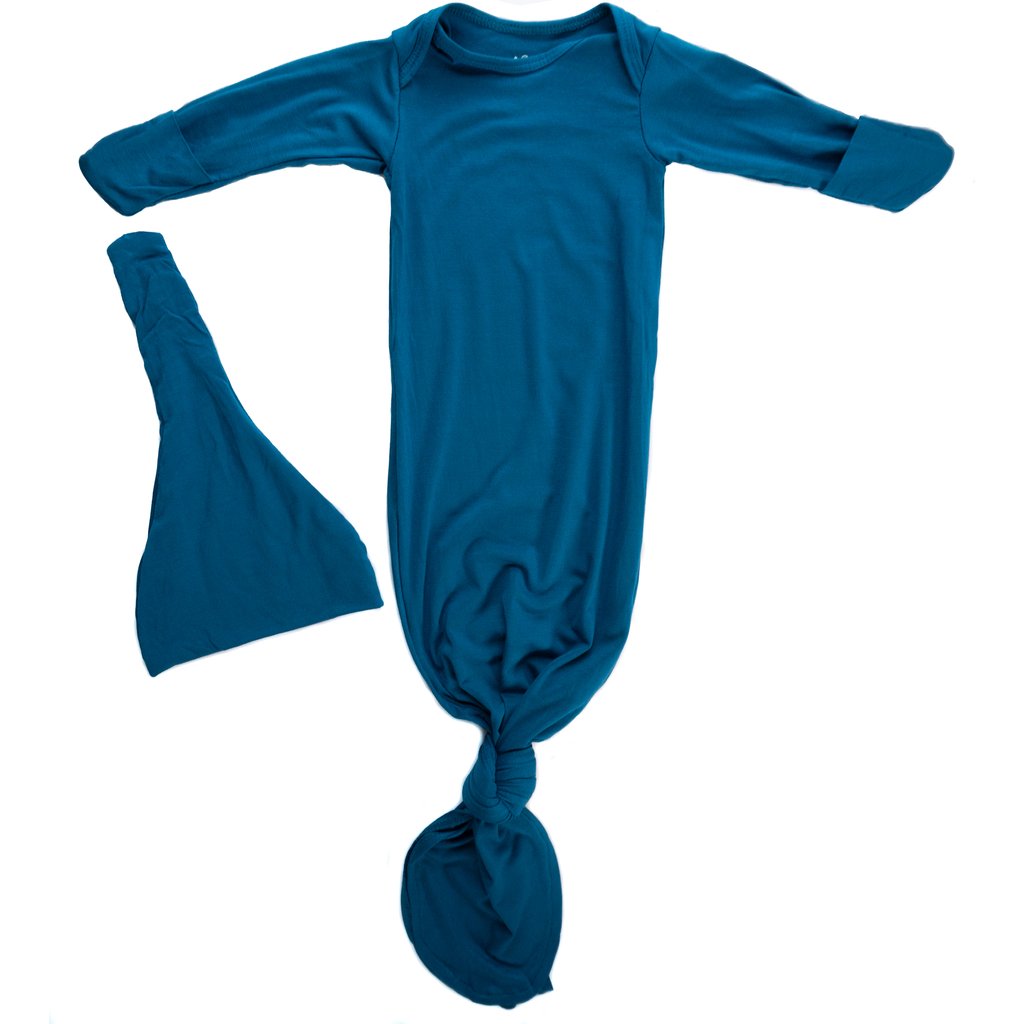 Blue Knotted Baby Gown and Knot Cap - Premium Just for baby from Three Little Tots - Just $26.95! Shop now at Pat's Monograms