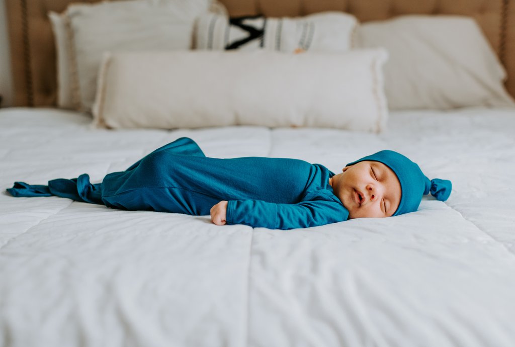 Blue Knotted Baby Gown and Knot Cap - Premium Just for baby from Three Little Tots - Just $26.95! Shop now at Pat's Monograms