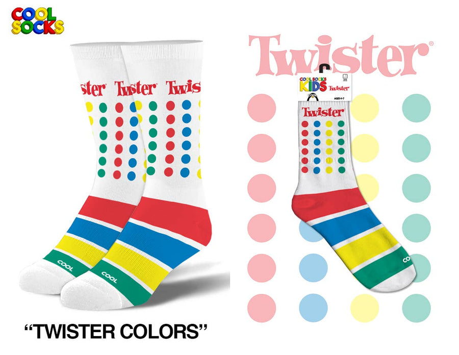 Twister Colors - Kids 7-10 Crew - Premium socks from Cool Socks - Just $9.95! Shop now at Pat's Monograms