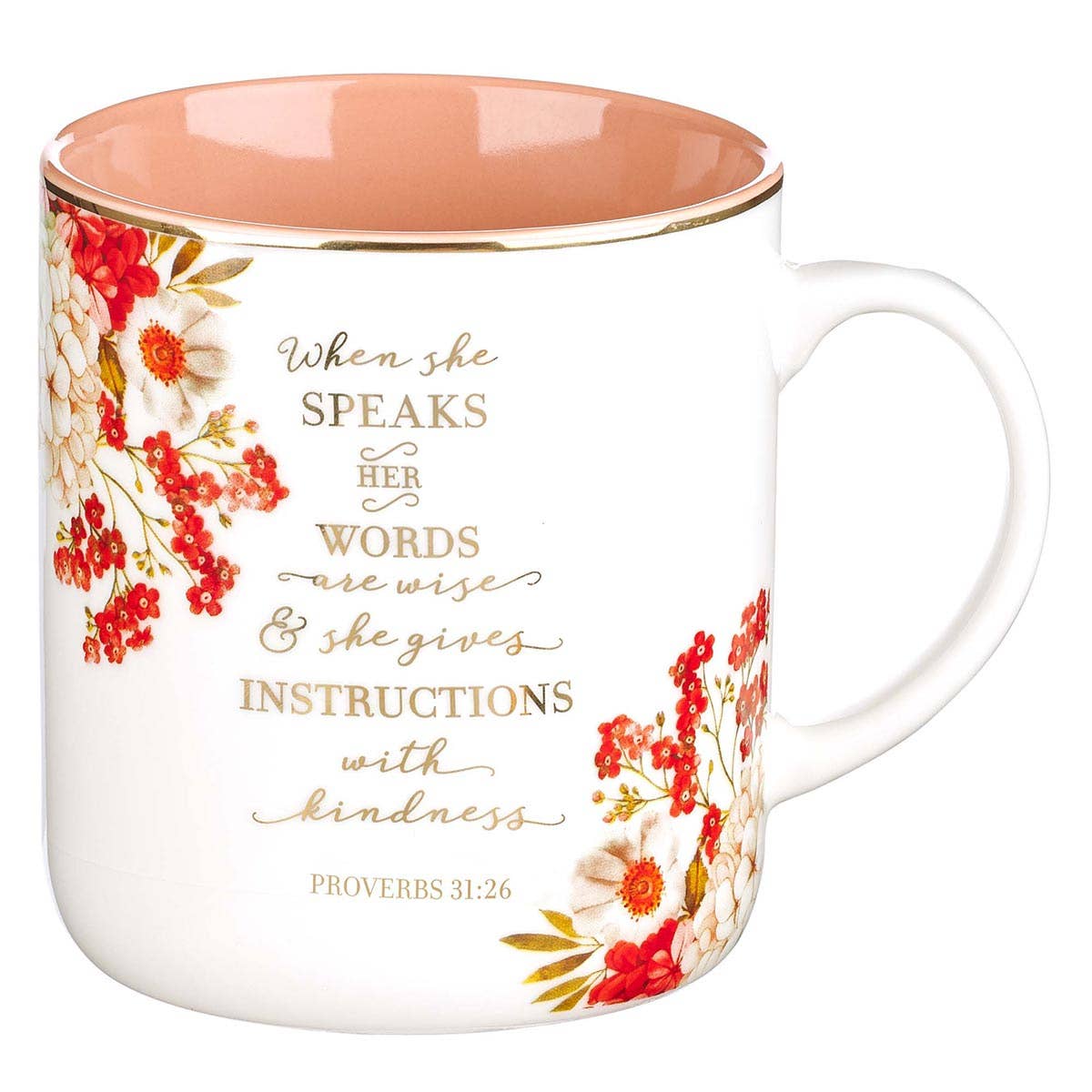 When She Speaks Ceramic Coffee Mug - Proverbs 31:26 - Premium gift item from Christian Art Gifts - Just $12.95! Shop now at Pat's Monograms