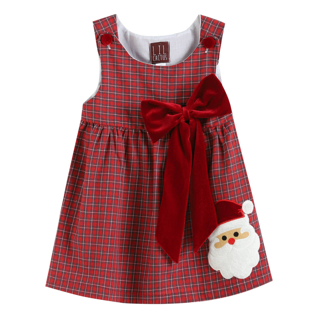 Red Plaid Santa Bow Sleeveless Babydoll Dress - Premium Baby & Toddler Dresses from Lil Cactus - Just $32.95! Shop now at Pat's Monograms