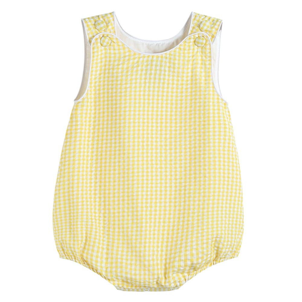 Classic Yellow Gingham Baby Bubble Romper - Premium Baby & Toddler Outfits from Lil Cactus - Just $29.95! Shop now at Pat's Monograms