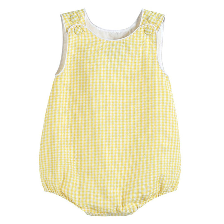 Classic Yellow Gingham Baby Bubble Romper - Premium Baby & Toddler Outfits from Lil Cactus - Just $29.95! Shop now at Pat's Monograms