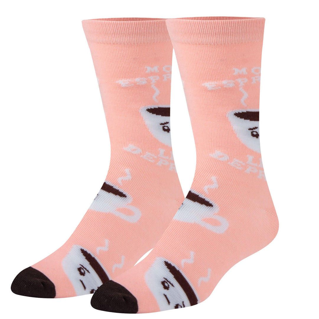 More Expresso Less Depresso Crew Socks - Premium Socks from Crazy Socks - Just $7.00! Shop now at Pat's Monograms