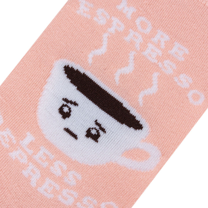 More Expresso Less Depresso Crew Socks - Premium Socks from Crazy Socks - Just $7.00! Shop now at Pat's Monograms